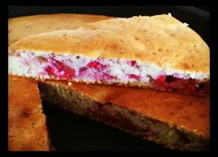 Gâteau au yaourt et aux framboises