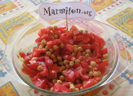 Salade pois chiche-tomates au cumin