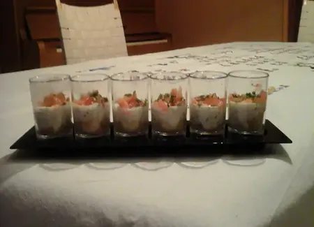 Verrine de saumon en cheese cake