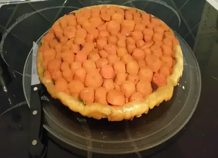 Tarte tatin de carottes et aubergines au chèvre