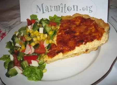 Tarte au roquefort et fromage blanc