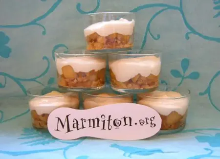 Verrines de pommes caramélisées à la manzana