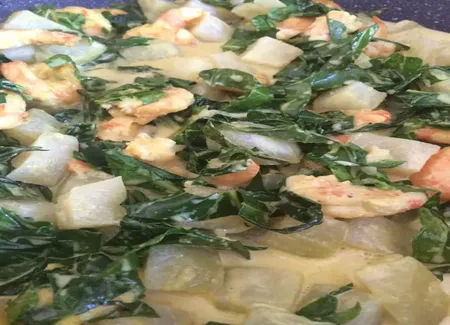Curry de chou rave et crevettes