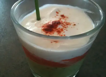 Verrine saumon courgettes chèvre frais