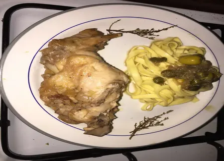 Lapin aux câpres et aux olives