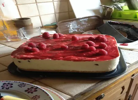 Bavarois au chocolat blanc et aux framboises