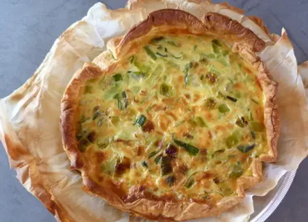 Tarte poireaux saumon fumé