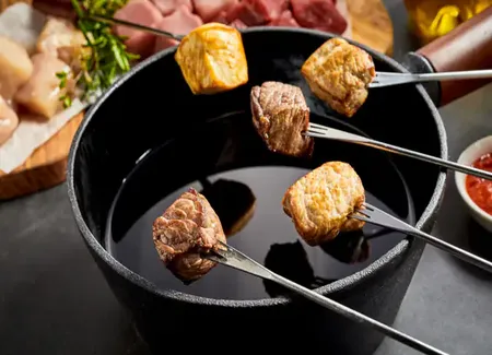 Fondue poulet et boeuf