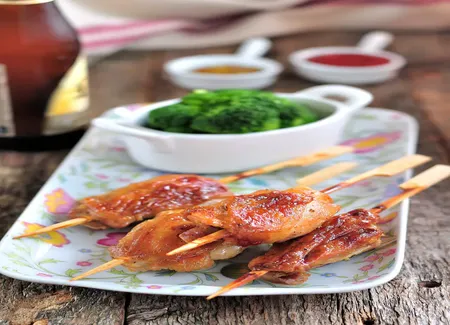 Brochette express poulet miel