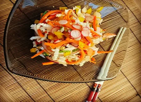 Salade de crevettes et chou chinois