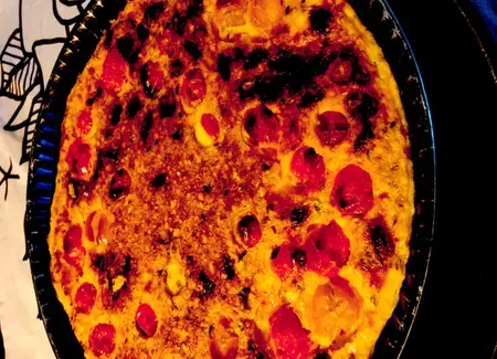 Clafoutis aux tomates cerises et saint marcellin