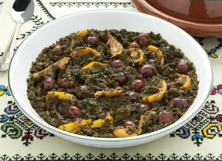 Epinards aux olives et citron confit