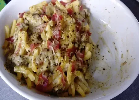 Gratin de pâtes sucré-salé