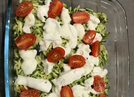 Gratin de courgettes rapées et truite fumée