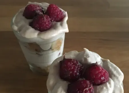 Tiramisu framboises nutella sans alcool/café