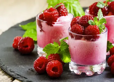 Granité à la framboise