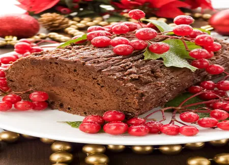 Bûche croustillante poire-chocolat