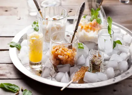 Granité de fruits et tisane chaud froid