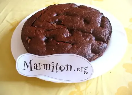 Gâteau chocolat, poire et amandes