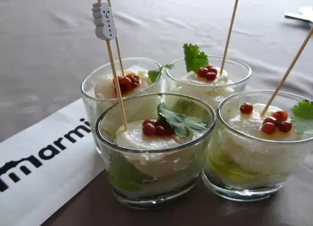 Verrine de fête au carpaccio de st jacques