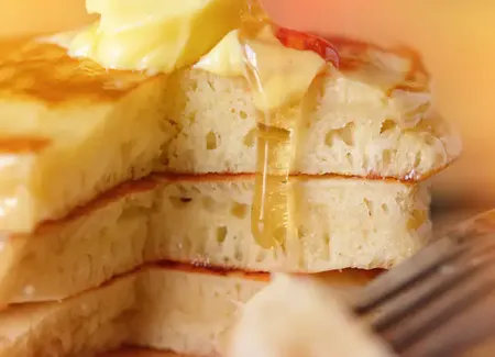 Pancakes sans oeufs à la vanille