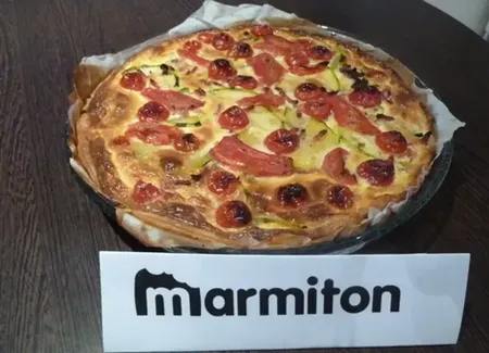 Tarte courgettes tomates à la moutarde à l'ancienne