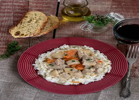 Blanquette de veau et riz