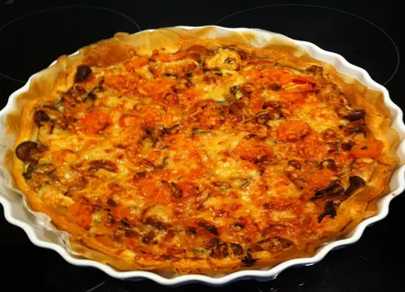 Tarte poulet, carotte, noix de cajou "exkize"