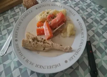 Brochet à la sauce au vin blanc et aux champignons