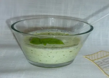 Verrines menthe, bacon et courgettes