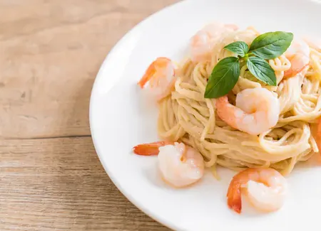 Gambas aux spaghetti