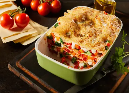 Lasagne à la ratatouille et crème de chèvre