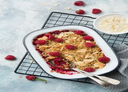 Crumble aux framboises rapide
