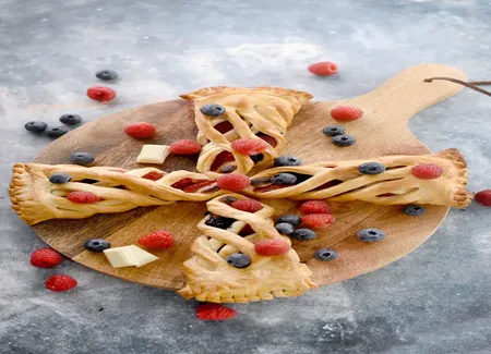 Cornets feuilletés fruits rouges chocolat blanc