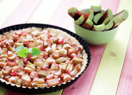 Tarte à la rhubarbe rapide de camila