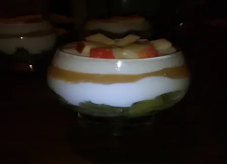 Verrine kiwi pomme fromage blanc