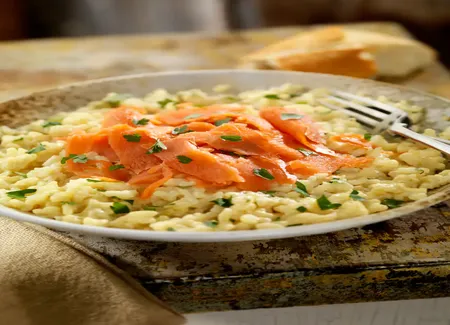 Risotto de saumon fumé