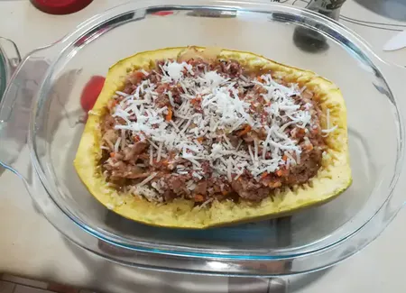 Courgette spaghetti farcie