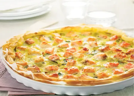 Quiche saumon et poireaux