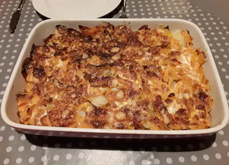 Gratin au potiron et jambon