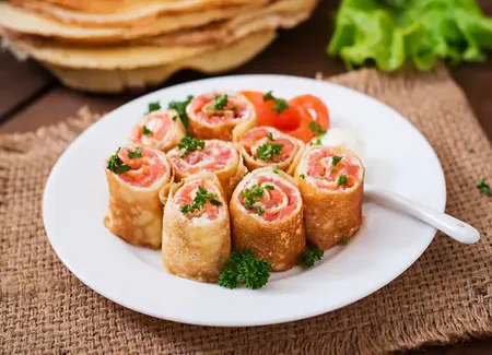 Crêpes au saumon fumé
