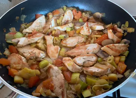 Escalopes de volailles et ses petits légumes