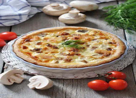 Quiche aux champignons et jambon cru