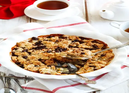 Crumble fondant au chocolat et fruits d'automne