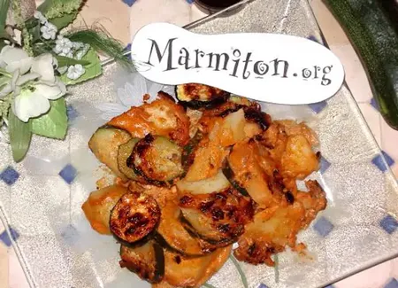 Gratin courgettes et pommes de terre à la mozzarella