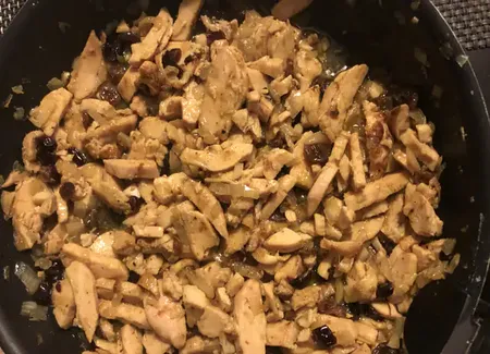 Poulet poêlé à l’orientale (restes de poulet)