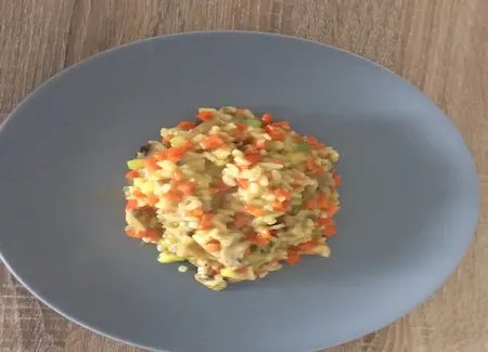 Risotto petits légumes et morilles