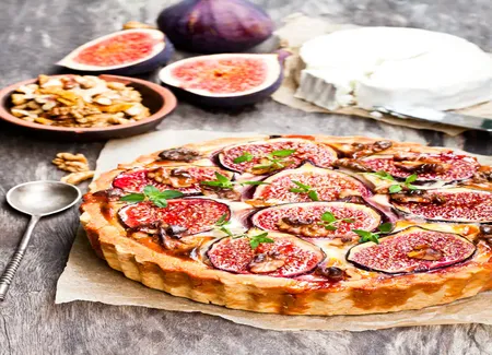 Tarte aux figues, fromage et miel