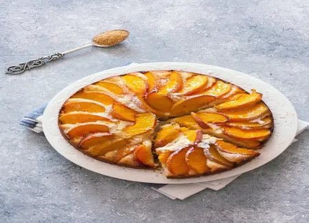 Tarte sucrée aux pêches