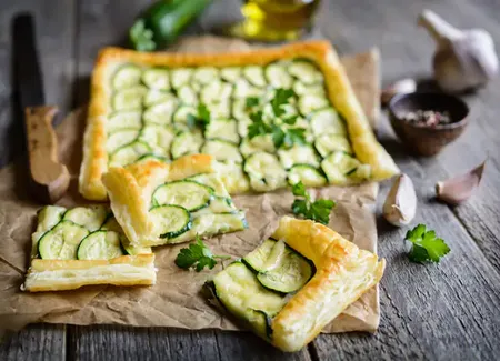 Tarte courgette et menthe